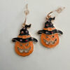 Oorbel Halloween oranje pompoen met hoed