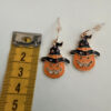 Oorbel Halloween oranje pompoen met hoed
