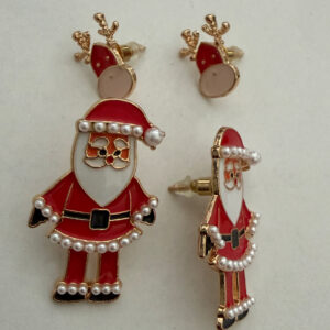 Oorbelsetje kerst kerstman met rendier