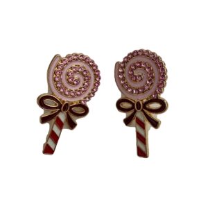 Oorbel kerst stok met strass