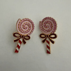 Oorbel kerst stok met strass