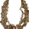 Laagjesketting houten kralen beige