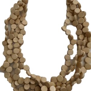 Laagjesketting houten kralen beige