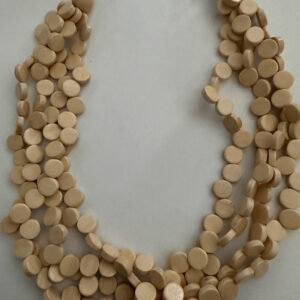 Laagjesketting houten kralen beige